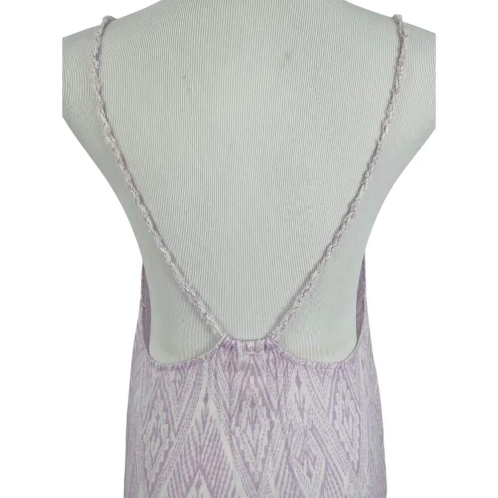 Free People Lilac Flowy Asymmetrical Midi Slip Dress | Balletcore Boho Coquette - Picture 9 of 16